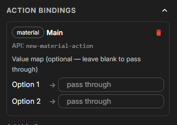 Action Control Binding