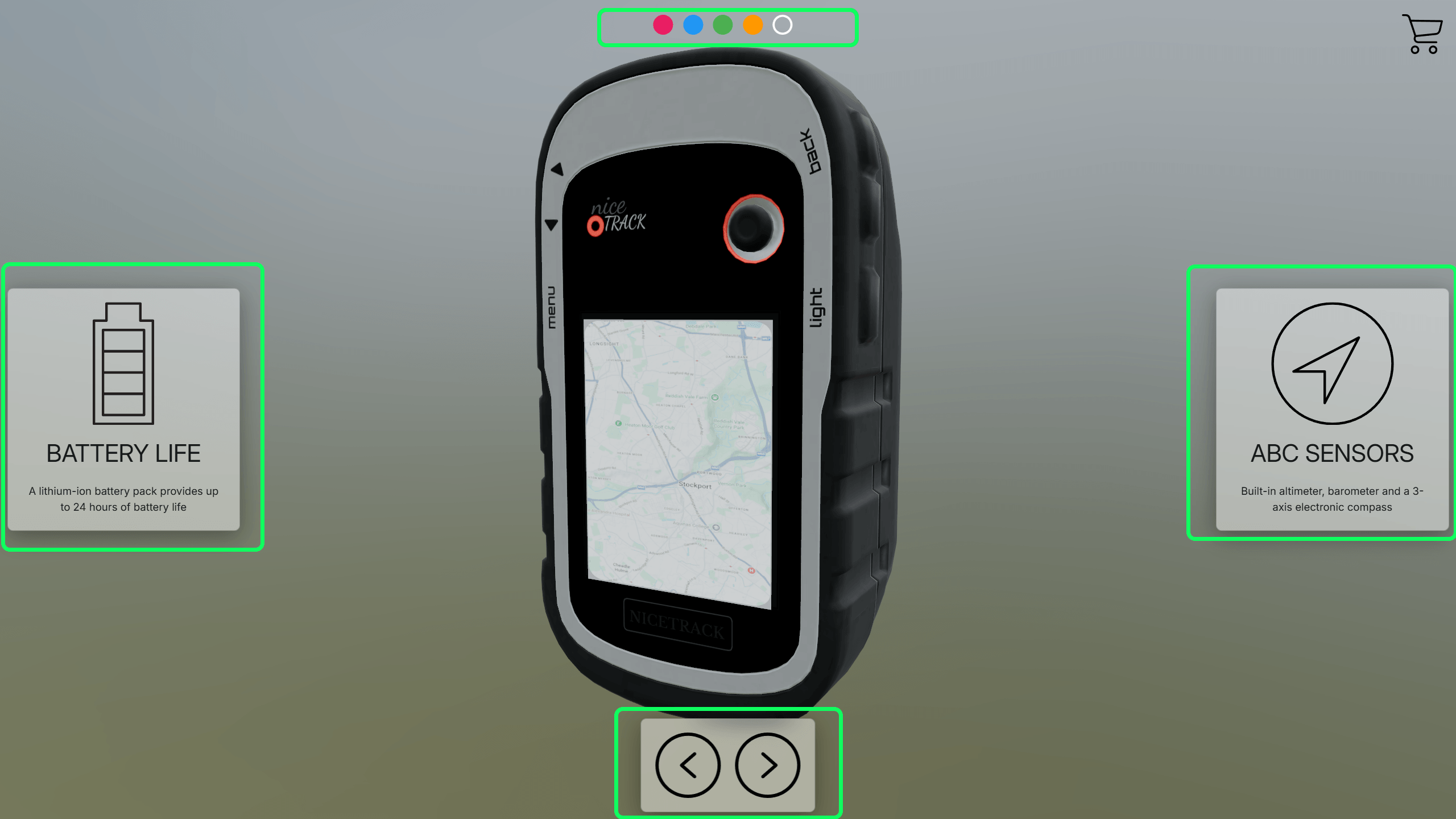 Show an overlay panel sitting over a 3D snapshot.